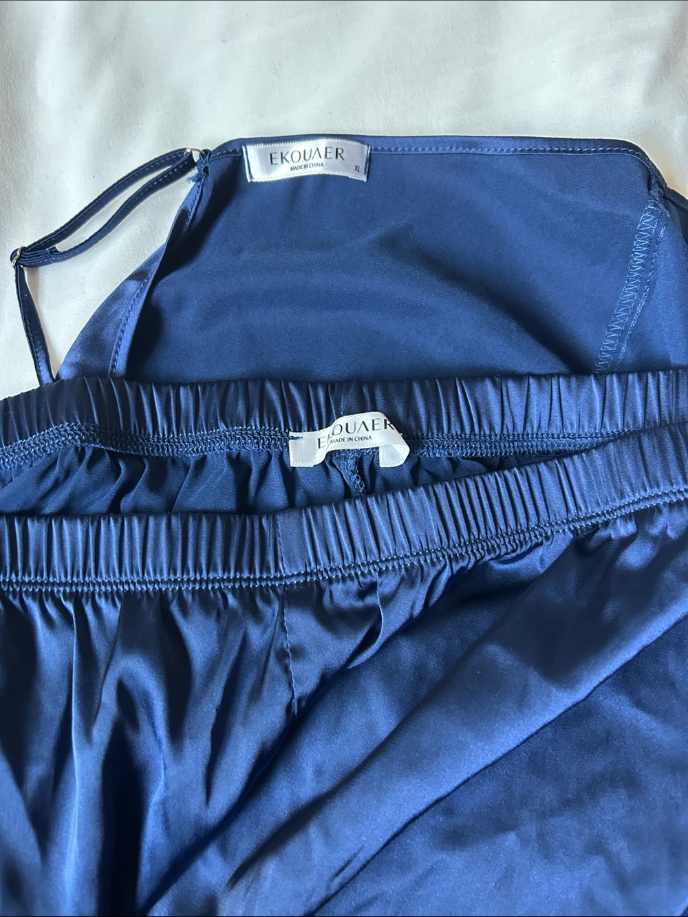 Navy Satin Cami & Short Sleep Set - Picture 2 of 2
